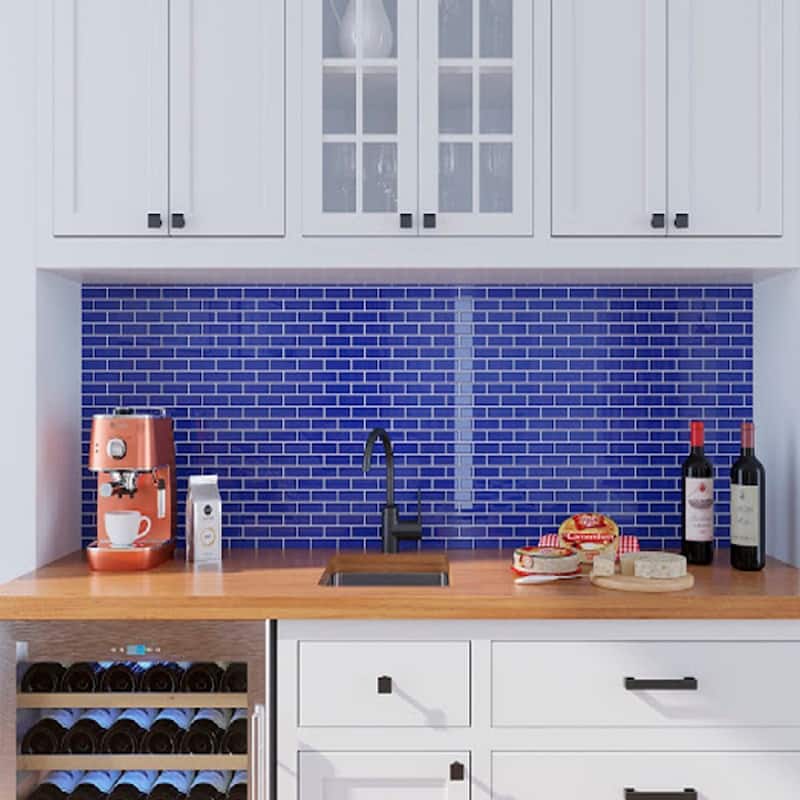 Apollo tile 12" x 12" Colorway Glossy Cobalt Blue Glass Tile (4.92 sq ft/case) - 5 Pack