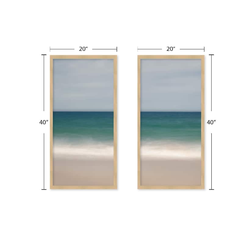 "Abstract Horizon" Set of Two Framed Textured Wall Art - Multi-Color