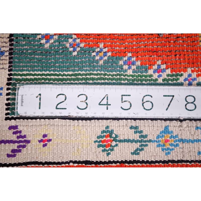 Orange Anatolian Turkish Vintage Runner Rug Handmade Silk Carpet - 2'10"x 13'0"