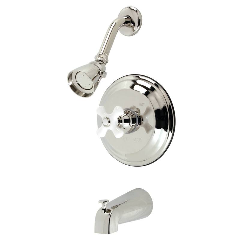 Kingston Brass Restoration Tub and Shower Trim Package with 1.8 GPM - Polished Nickel