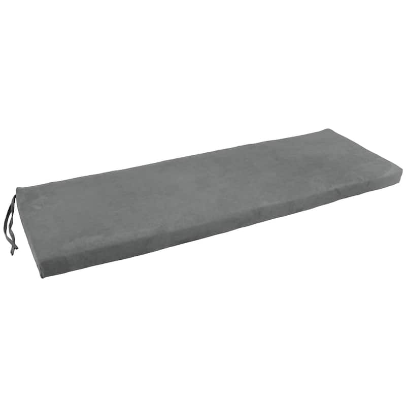 Microsuede Indoor Bench Cushion (57-, 60-, or 63-inches wide) - 60" wide - Steel Grey
