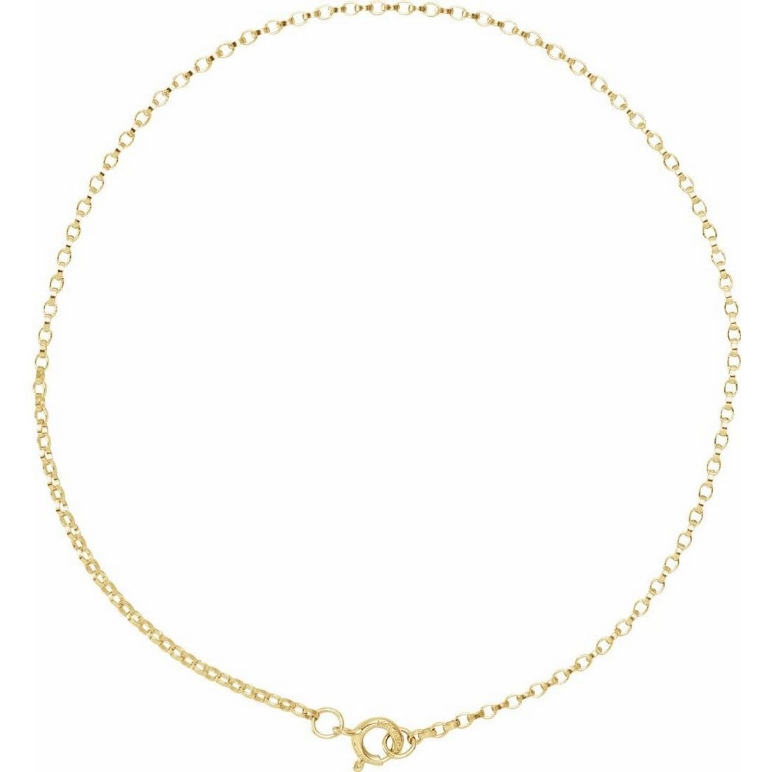 Curata 14k Yellow Gold 7" 1.1mm Rolo Chain Bracelet