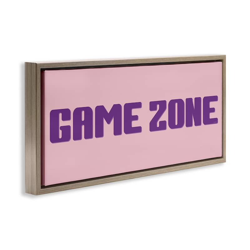 Stupell Game Zone Purple & Pink Framed Floater Canvas Wall Art Design By Yass Naffas Designs