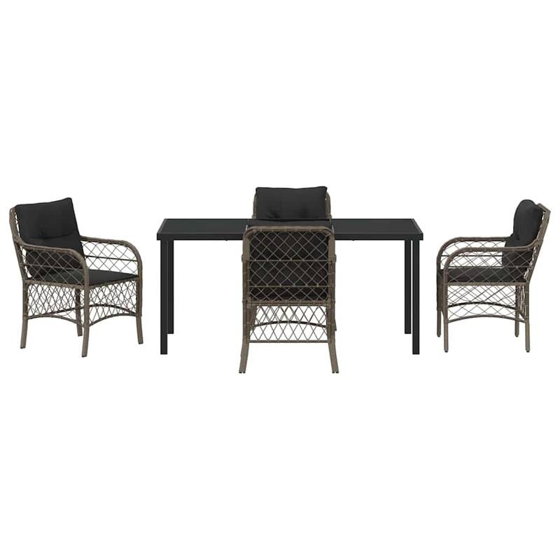 vidaXL Garden Dining Set with Cushion Poly Rattan