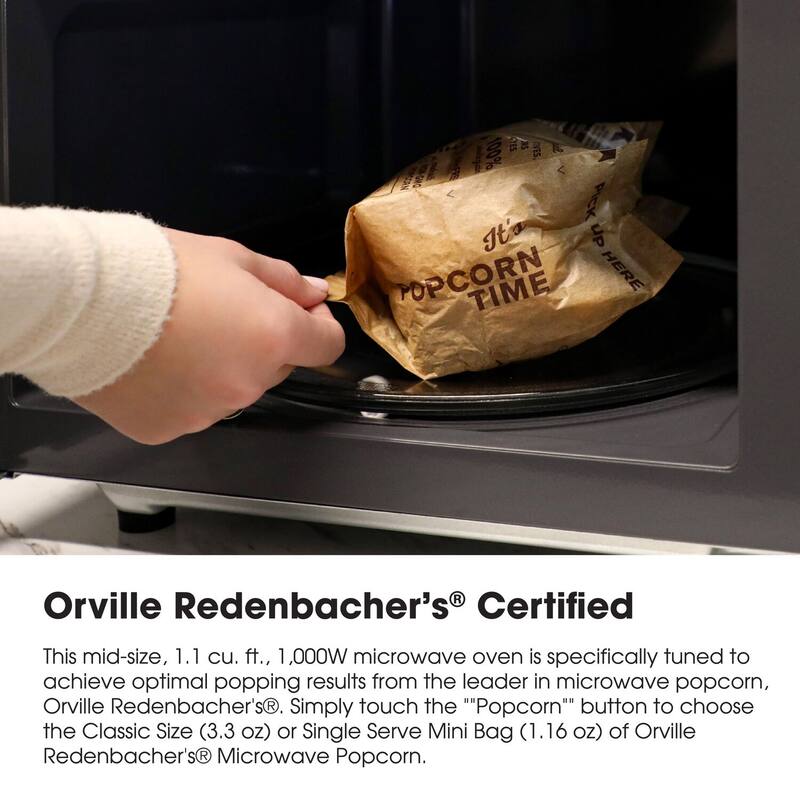 Sharp 1.1 CF Countertop Microwave Oven, Orville Redenbacher's Certified