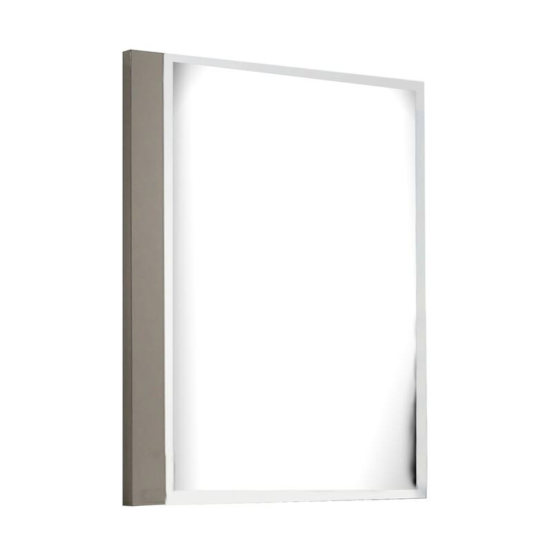 Suni Dresser Mirror, 40 Inch, Sleek Light Taupe Wood, Frameless Design - Light Taupe