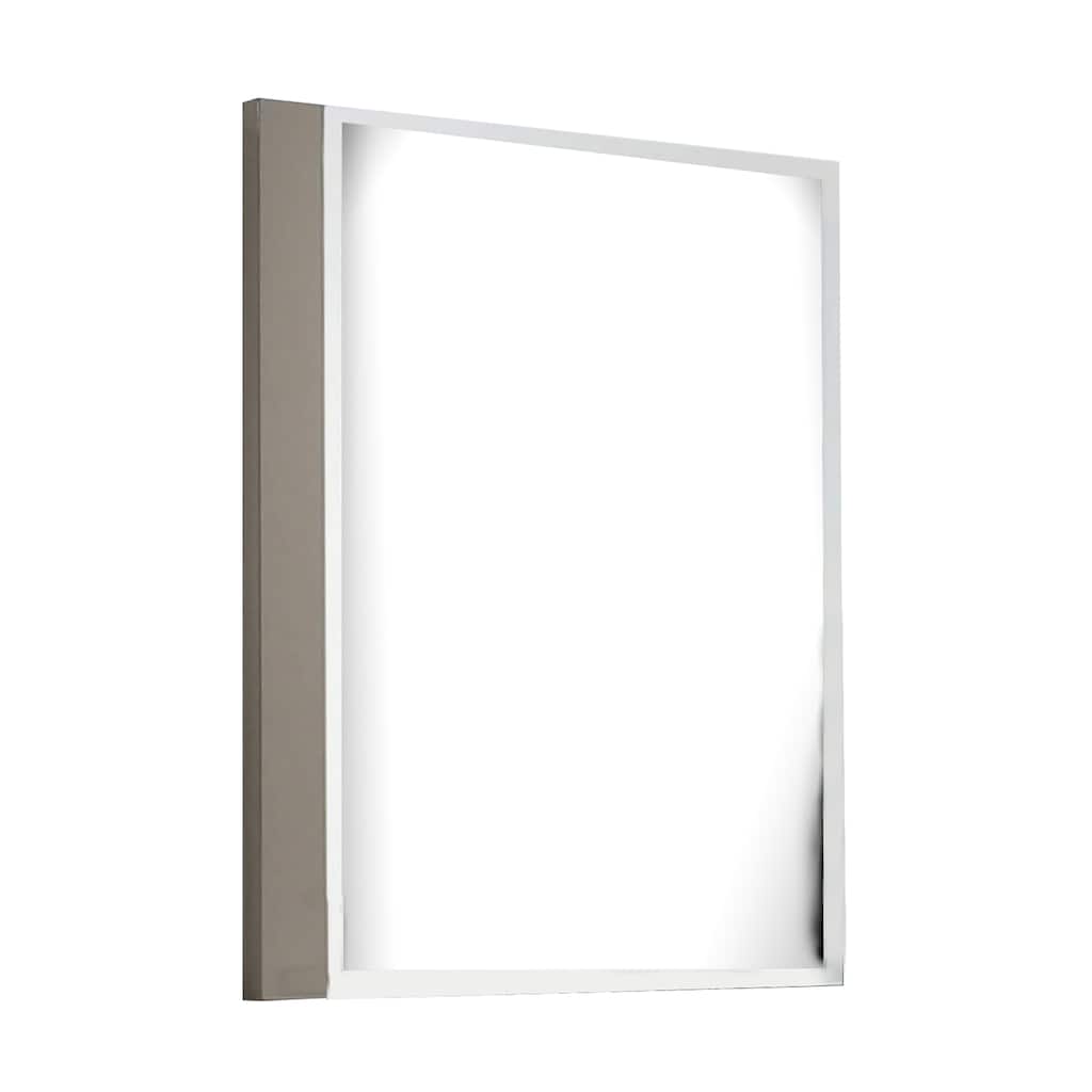 Suni Dresser Mirror, 40 Inch, Sleek Light Taupe Wood, Frameless Design - Light Taupe