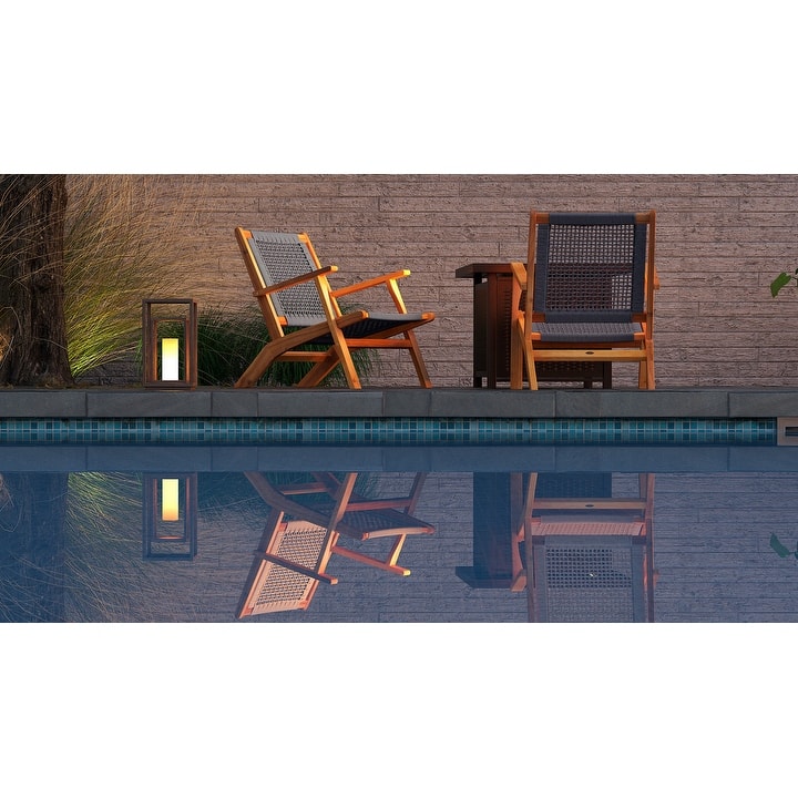 Vega Natural Stain Outdoor Chair in Gray Cording