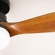 preview thumbnail 37 of 38, ExBrite 52 inch LED Ceiling Fan,Walnut Solid Wood Blades,Remote Control,DC Motor
