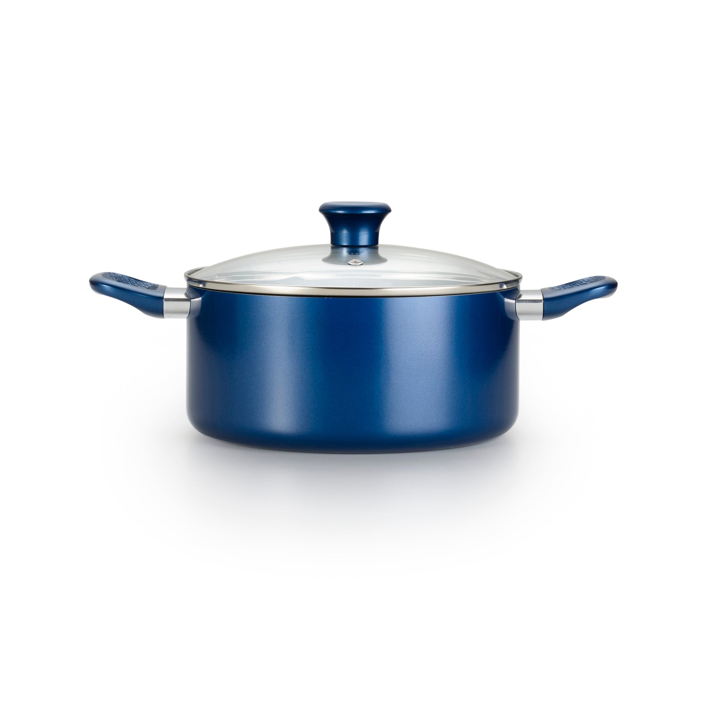 T-Fal C597SE64 Cook & Strain Non-Stick 14-Piece Cookware Set, Blue
