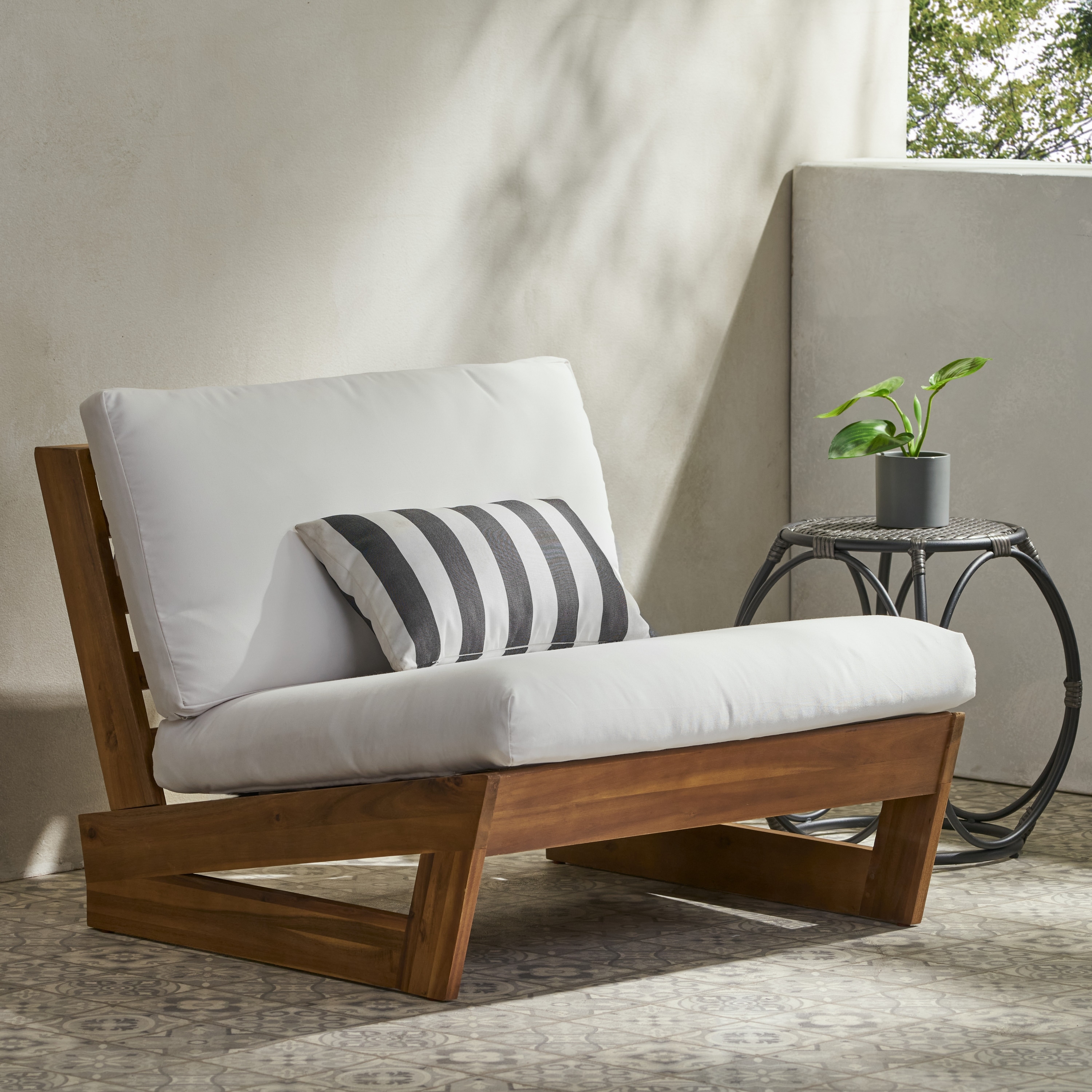 Sherwood Acacia Wood Outdoor Club Chair with Cushions by Christopher Knight Home Bed Bath Beyond 37245315