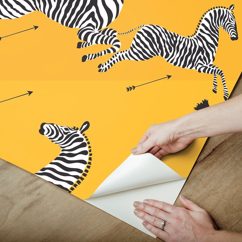 Scalamandre Sunbeam Zebra Safari Peel & Stick Wallpaper