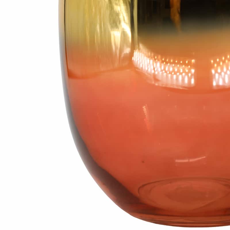 Glass Metallic Vase Contemporary Pink and Gold Decorative Flower Vase for Table Centerpiece or Home or Office