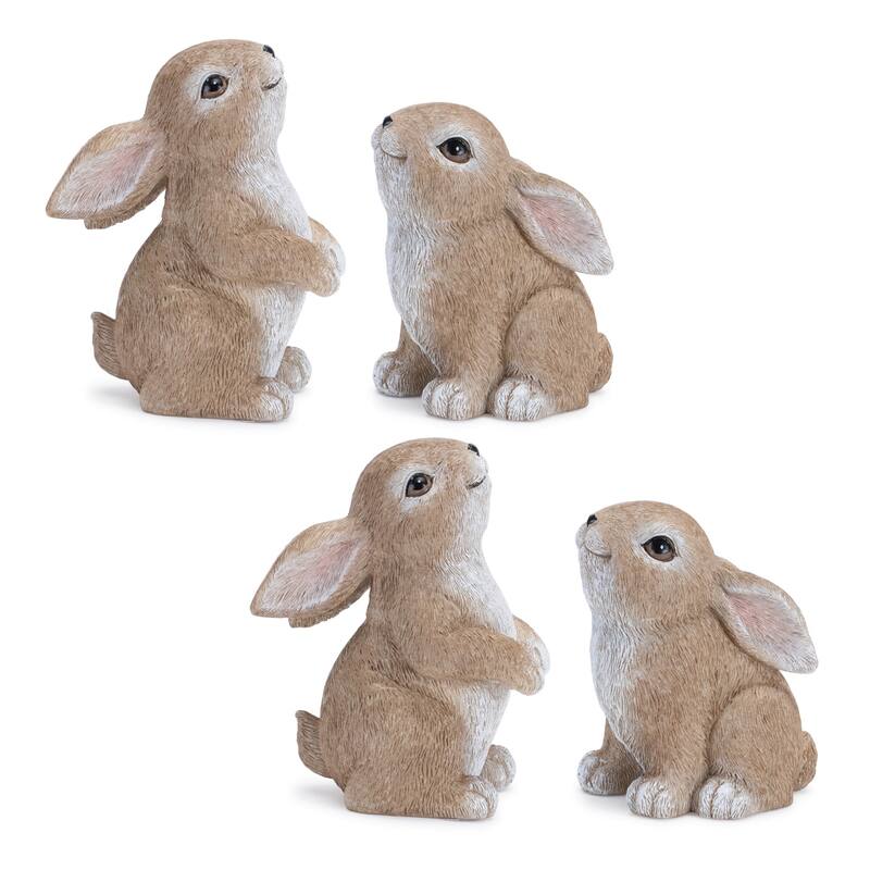 Sitting and Standing Posed Bunny Figurines -4" - Set of 4