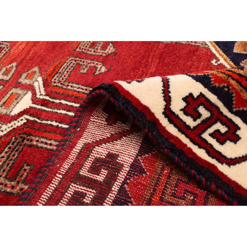 ECARPETGALLERY Hand-knotted Melis Vintage Red Wool Rug - 6'4 x 7'4