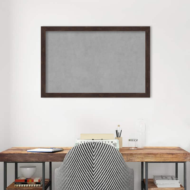 Amanti Art Fresco Dark Walnut Framed Magnetic Board