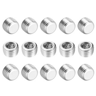 Hex Counter Sunk Plug, Air Pipe Fitting 1/4 Inch G Male Pipe Adapter 15pcs - 1/8" G 5pcs