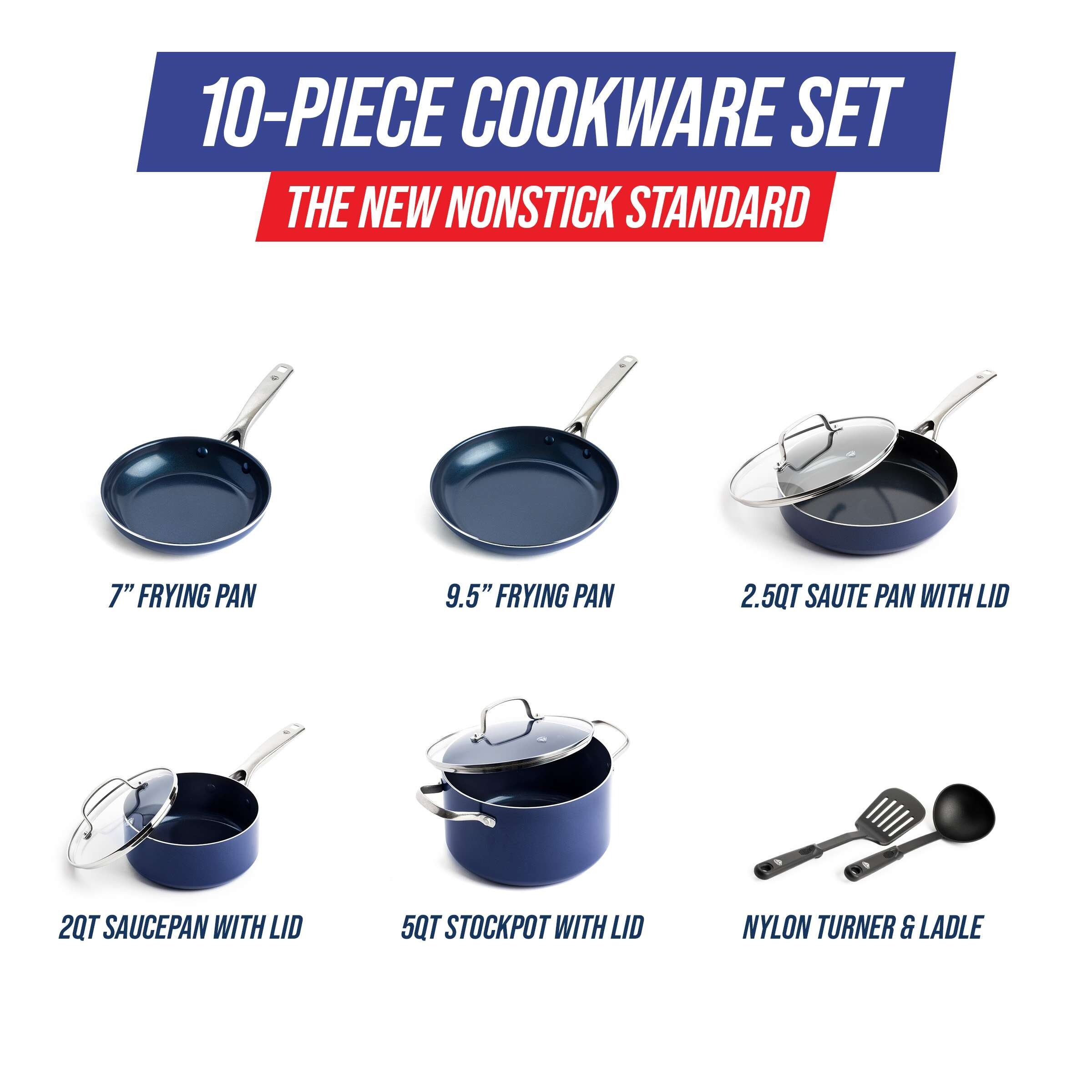 Best Buy: Blue Diamond 10-Piece Ceramic Non-Stick Cookware Set Blue  CC001602-001