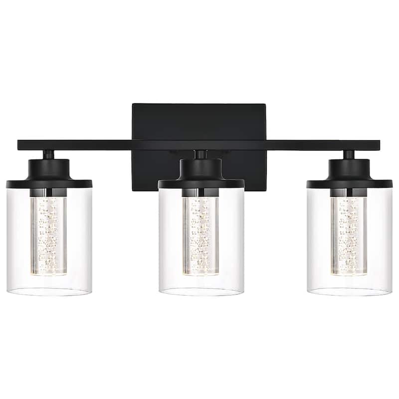 Modern LED Wall Sconces for Bathroom - 3-Lights - Black