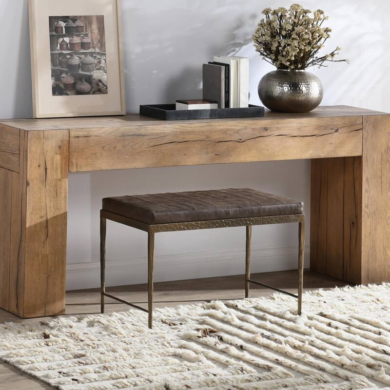 Classic Home Malo Leather 28" Bench