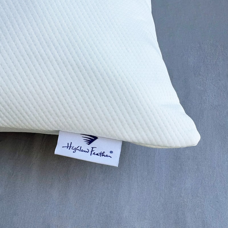 Highland Feather Iconic Memory Foam Pillow - Customizable Micro-Foam Fill with Removable Protector - White