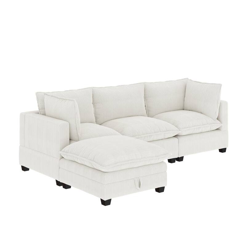 Chelsea Modern Cloud Modular Upholstered Sofa with Deep Seat and Plush Cushions
