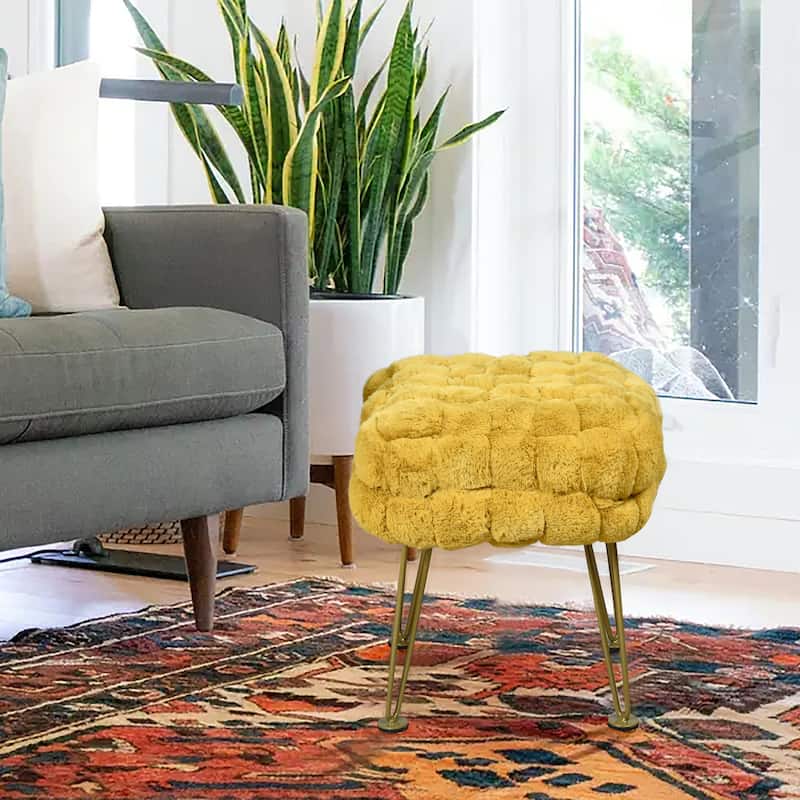 FoxFauxFur Pouf Stool
