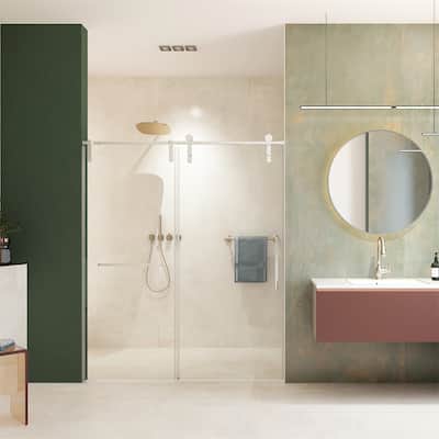 56"-60"W x 76"H Frameless Shower Door,Sliding Shower Door