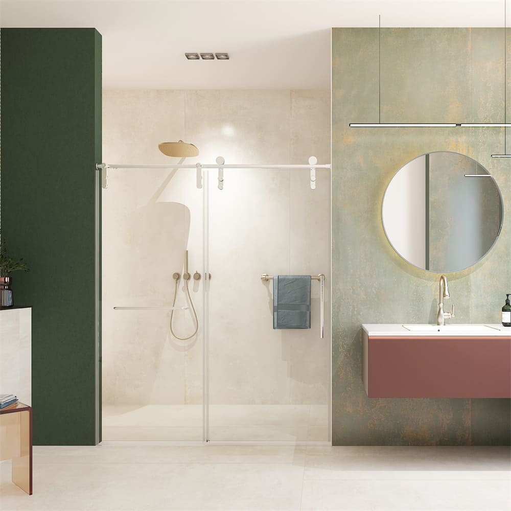 56"-60"W x 76"H Frameless Shower Door,Sliding Shower Door