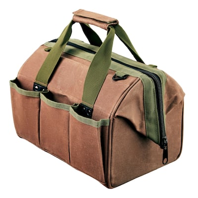 Kings County Tools 11.75-inch Heavy Duty Waxed Canvas Tool Bag or Garden Caddy for Gardening Supplies