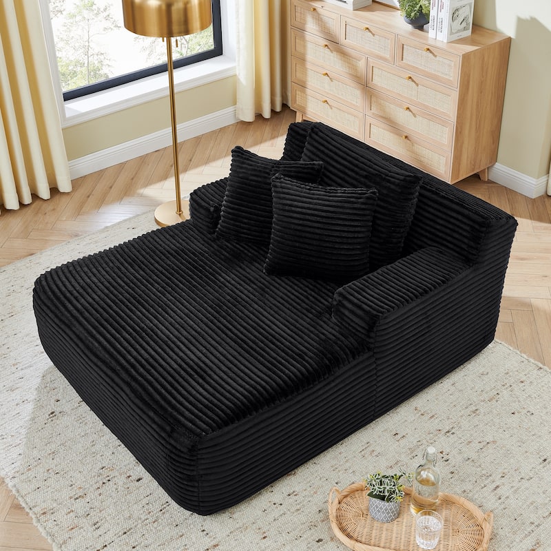 Oversized Single Lazy Sofa Lounge Chair, High-Density Foam Filled Reading Chair, Velvet Upholstered Boneless Chairs