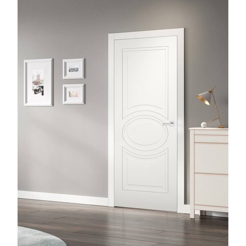 Slab Door Panel / Mela 7001 Matte White / Modern Finished Doors / Pocket Closet Sliding Barn