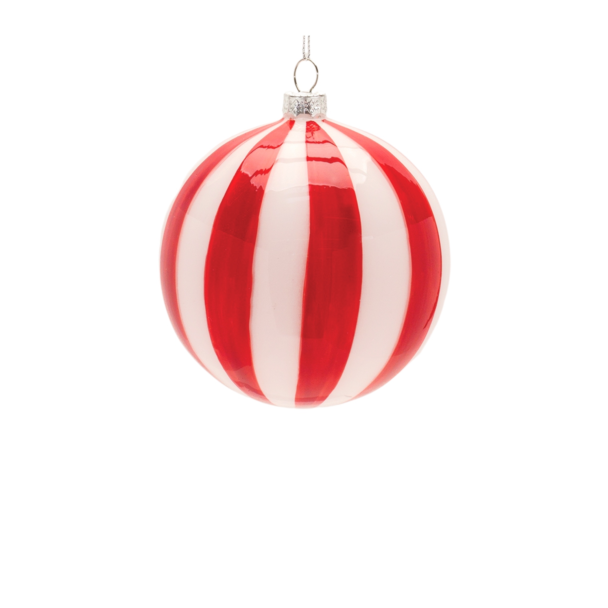 Red and white glass ornaments sale
