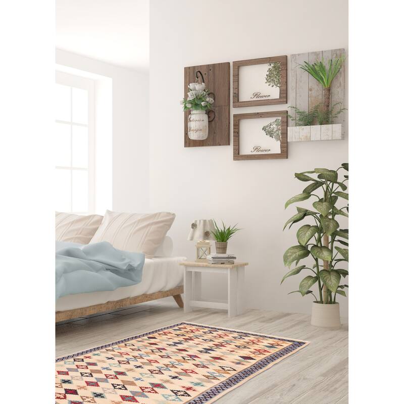 ECARPETGALLERY Hand-knotted Melis Vintage Cream Wool Rug - 4'8 x 8'9