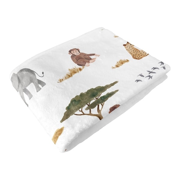 slide 2 of 6, Sweet Jojo Designs Jungle Animals Boy, Girl, Unisex/Gender Neutral Toddler Blanket Baby Swaddle - Boho, Wildlife, Safari, Animal