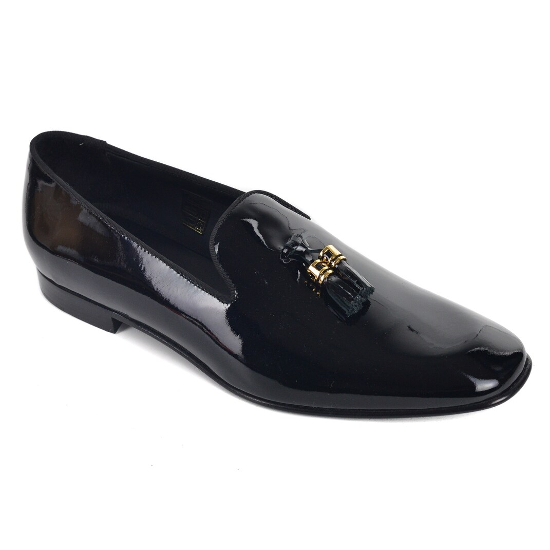 white and gold versace loafers