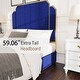 preview thumbnail 5 of 5, Queen Upholstered Bed Frame with Velvet Headboard, Gold Accents and Storage Drawers, Durable Platform Design, Gold+Blue