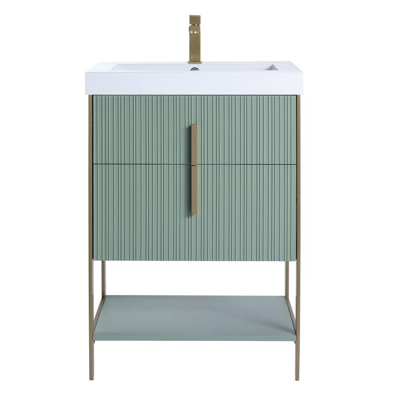 Fine Fixtures Serenity Modern Bathroom Vanity with White Gel Acrylic Top