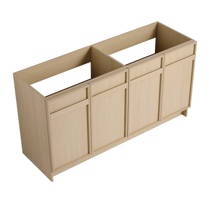 Contemporary Bathroom Vanity Cabinet with Soft-Close Hinges, Scratch-Resistant Melamine Finish, Adjustable Shelf