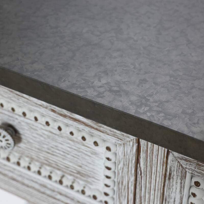 Farmhouse Distressed Wood and Metal 3-Drawer Console Table