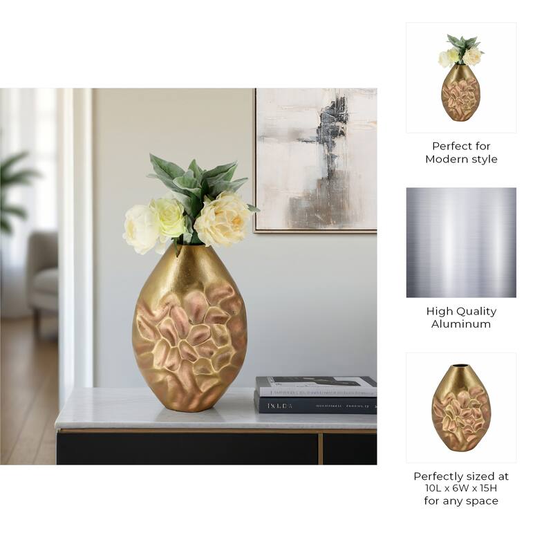 Metal Cartwright Hammered Textured Vase - Bronze