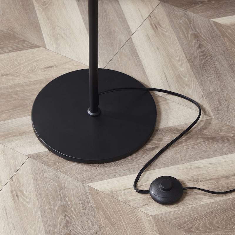 Brightech Sphere 65 in. Classic Black Modern 2-Light LED Super Bright Floor Lamp with 2 Frosted White Glass Globe Shades