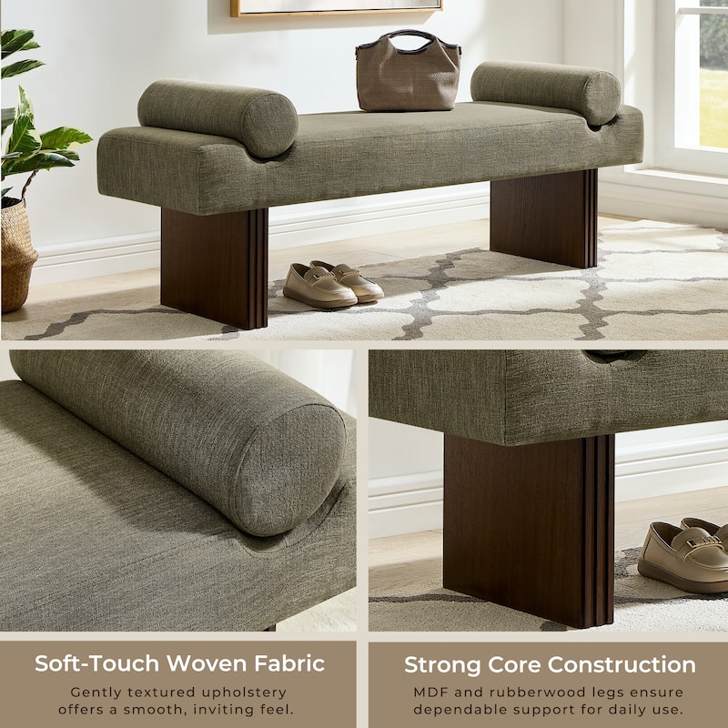 Roundhill Furniture Brooke Contemporary Upholstered Bench