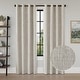 preview thumbnail 4 of 90, Linen Texture 100% Blackout Grommet Curtain Pair(2 panels) 52"Wx108"L - Heather Linen