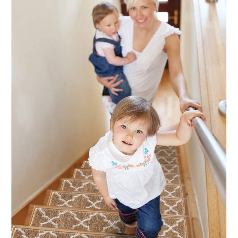 SUSSEXHOME Geometric Stair Treads with Easy to Install Double Adhesive Tape 9" x 28"