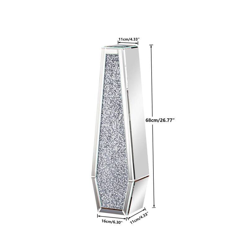 Large Mirrored Floor Standing Vases Crushed Diamond Crystal Glass for Holding Dried Flowers Plant