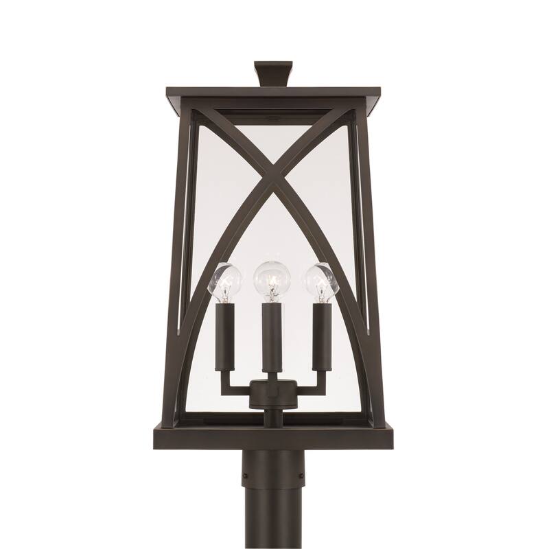 4-light Outdoor Post-Lantern w/ Clear Glass