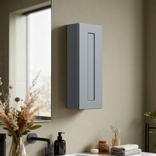 Solid Wood Single Door Wall Cabinet 1 Door and 2 Shelves for Kitchen ...