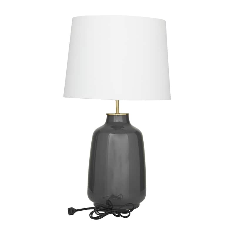 Crestview Contemporary Glazed Ceramic Table Lamp - Grey - 26" x 15"