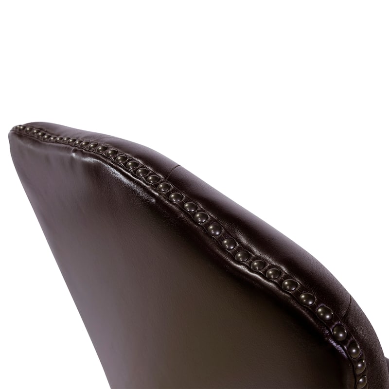 Furniture of America Kova Traditional Cherry Tufted Leather Dining Chairs (Set of 2)